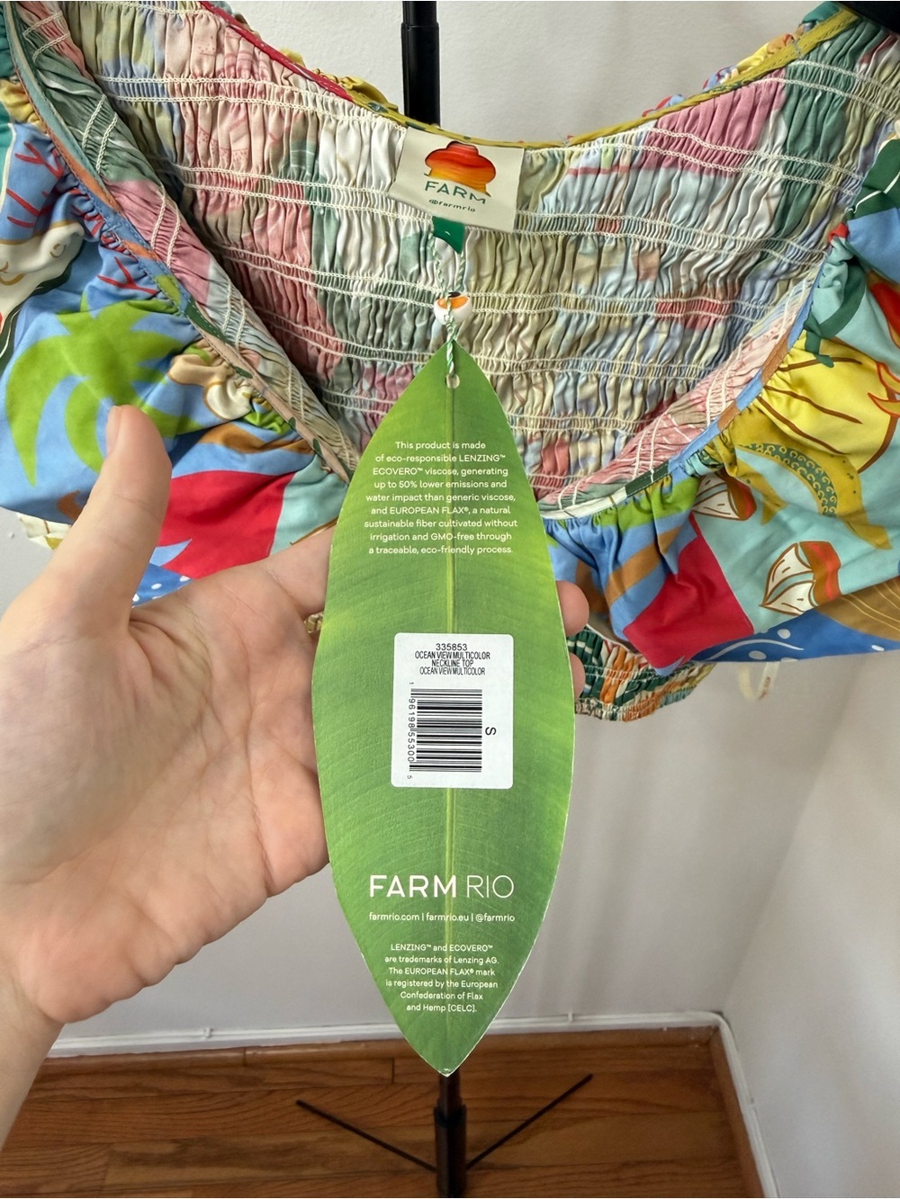 FARM Rio Colorful Tropical Ruffle Crop Top - Picture 3 of 4